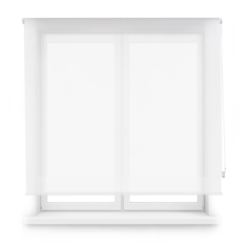 Blindecor Blackout roller blind made to measure, colour: white, screen 140 x 180 cm (width x height), fabric size 137 x 175 cm, roller blind for windows - Image 1