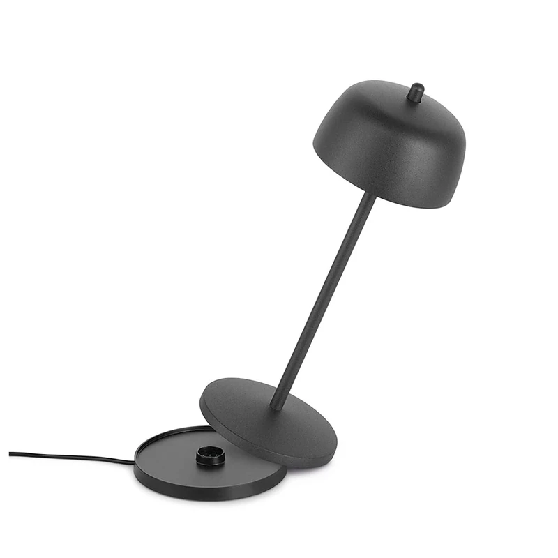 LA VILLE LUMIÈRE Theta 2X Rechargeable Wireless LED Table Lamp - Dimmer Lamp for Indoor and Outdoor Lighting IP65 - Lampshade Bedside Lamp for Bedroom, 2700-4000K, 9-24h. LVL (Black)