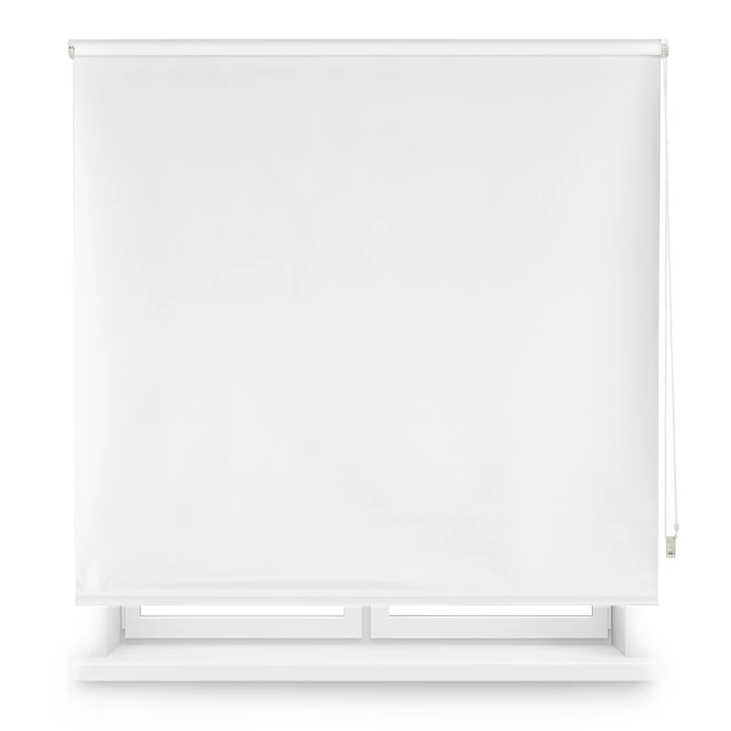 Blindecor Custom Blackout Blind | Off White | 120 x 230 cm (Width x Height) Fabric Size 117 x 225 cm | Blackout Roller Blinds for Windows