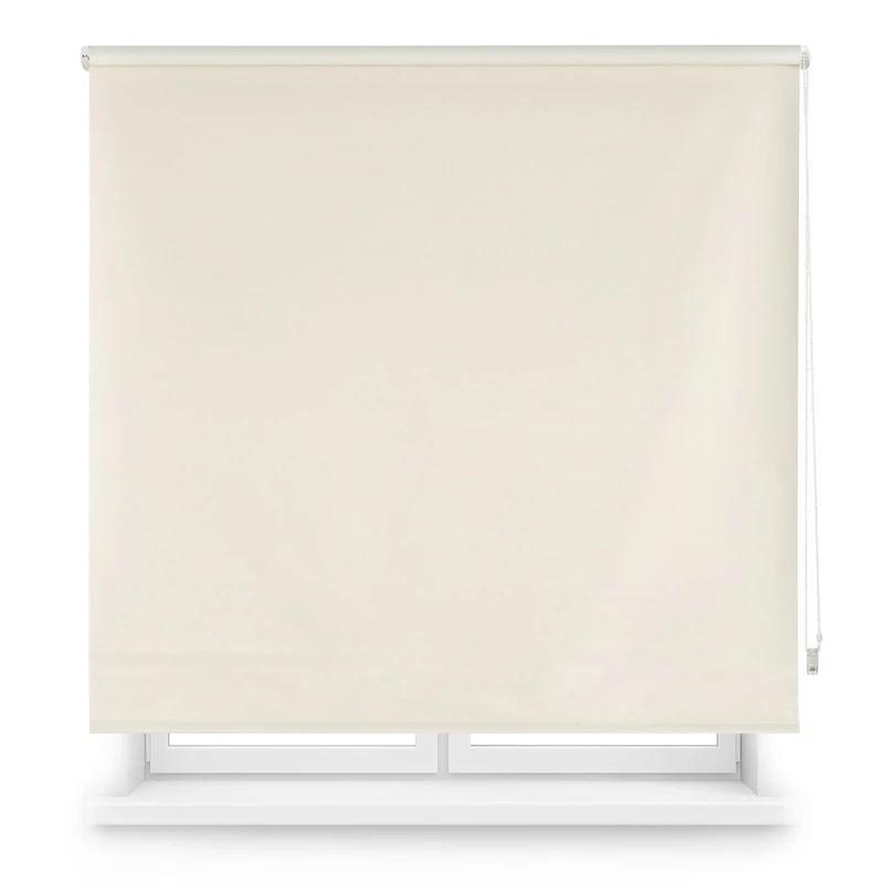 Blindecor Custom Blackout Blind | Beige | 165 x 230 cm (W x H) Fabric Size 162 x 225 cm | Opaque Roller Blinds for Windows