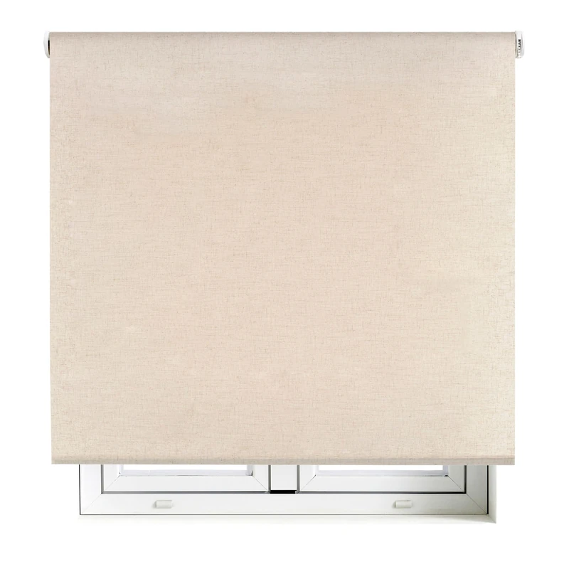 Blindecor Premium Blackout Roller Blind Made to Measure | Linen Colour | 105 x 220 cm (Width x Height) Fabric Size 102 x 215 cm | Opaque Roller Blind with 38 mm Tube, More Resistant and Elegant