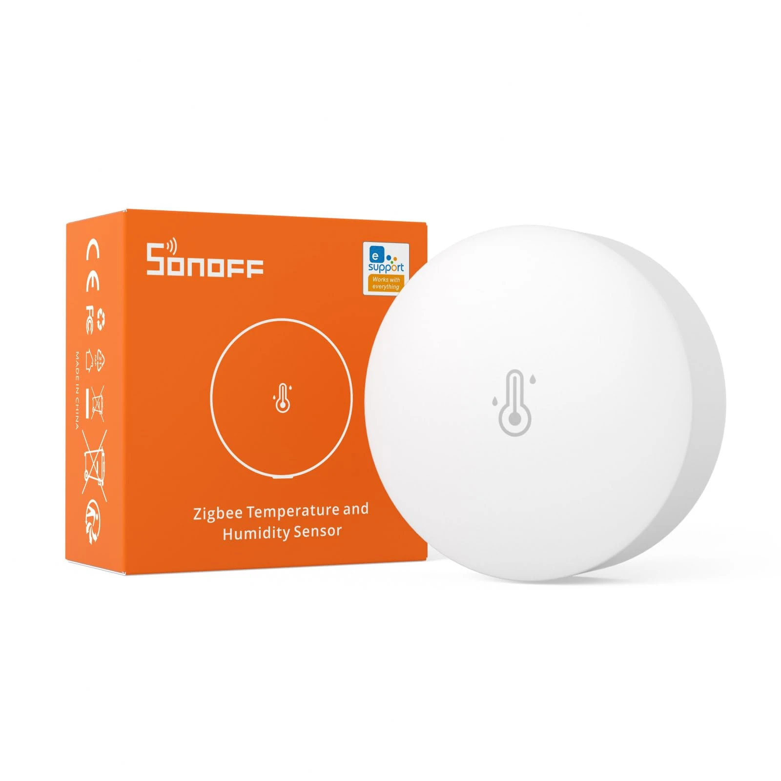 SONOFF SNZB-02P Zigbee Temperature and Humidity Sensor, Smart Temperature Sensor with Comfort Alarm, Zigbee Hygrometer Compatible with Alexa/Google Home/HA/IFTTT, Zigbee Hub Required.