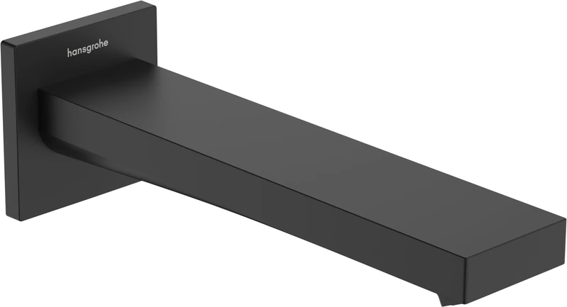 hansgrohe Tecturis E - bath filler, bath tap with spout length 21 cm, wall-mounted bath filler, matt black, 73410670