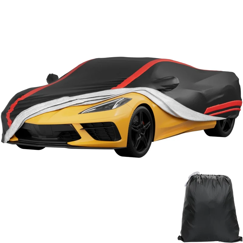 JOYTUTUS Car Cover Compatible with C8 Corvette 2020 2021 2022 2023 C8 Convertible Cover Sun Rain UV Protection Upgrade Cotton Inner