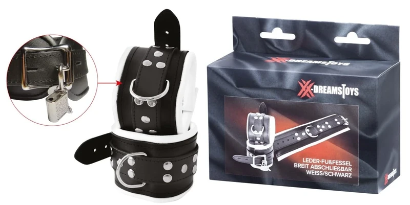 XX-DREAMSTOYS Ankle Cuffs Black/White One Size