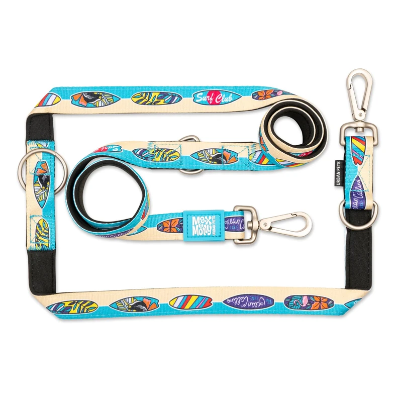 Max & Molly Multifunctional Dog Lead 2 m with 2 Carabiners, Aloha/L Padded Shoulder Lead, Safe and Flexible, Comfort for Your Faithful Companion