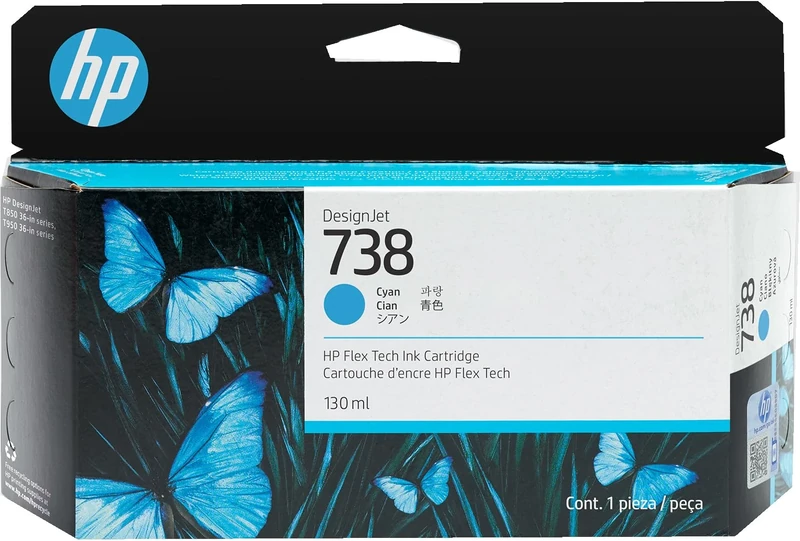 HP 738 130-ml Cyan DesignJet ink cartridge 1 pc(s) Original Standard Yield