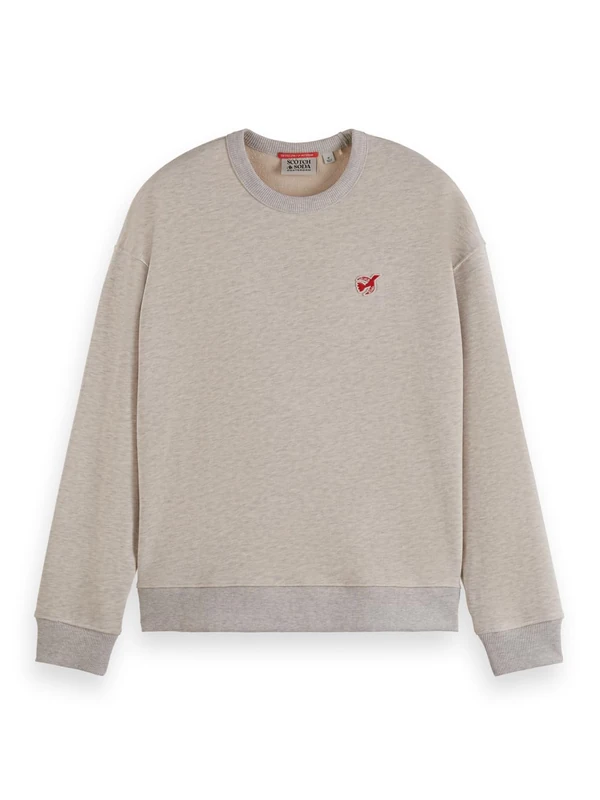 Scotch & Soda Women's Core-The Free Spirit Peace Bird Sweatshirt, Oatmeal Melange, M