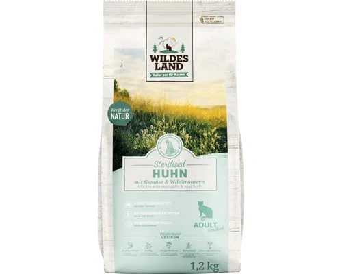 WILDES LAND Dry Cat Food Sterilized Chicken 1.2 kg Pack of 4