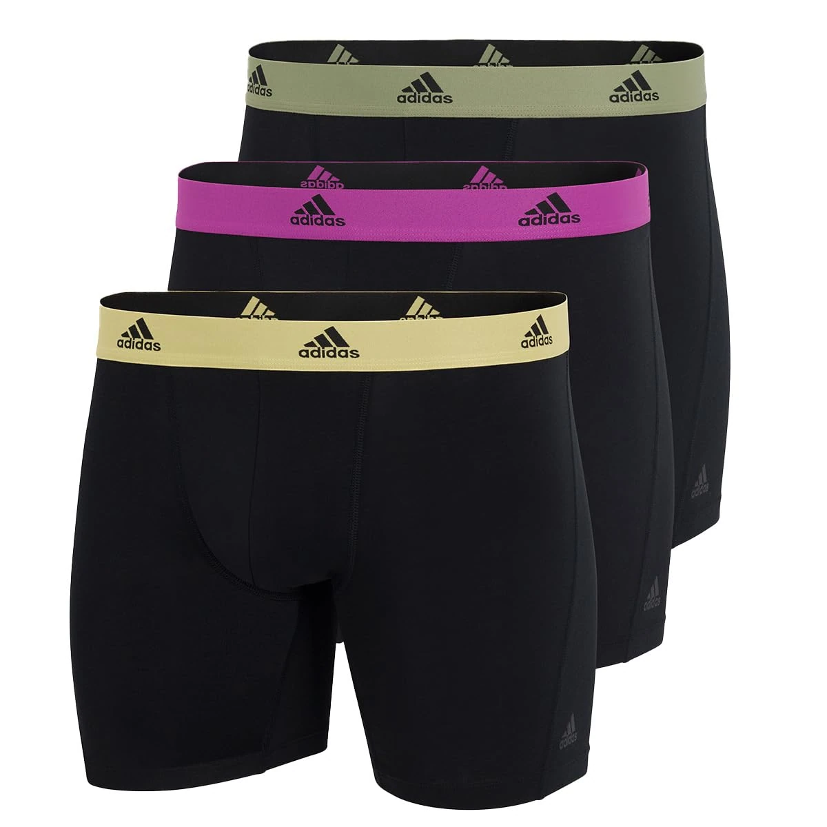 adidas Men's Active Flex Cotton (3PK) Boxer Shorts, Schwarz,