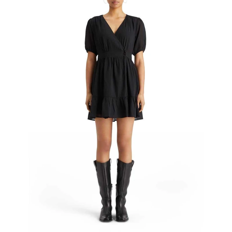 Scotch & Soda Women's Mini Wrap Dress Casual, Evening Black, 38