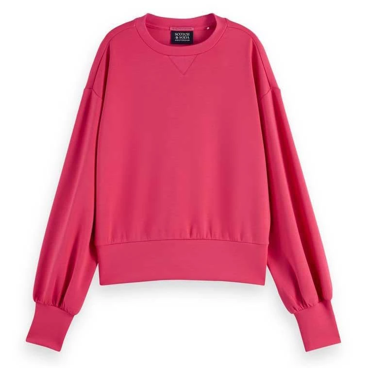 Scotch & Soda Women's Modal Fitted Sweatshirt, Bright Raspberry, XL