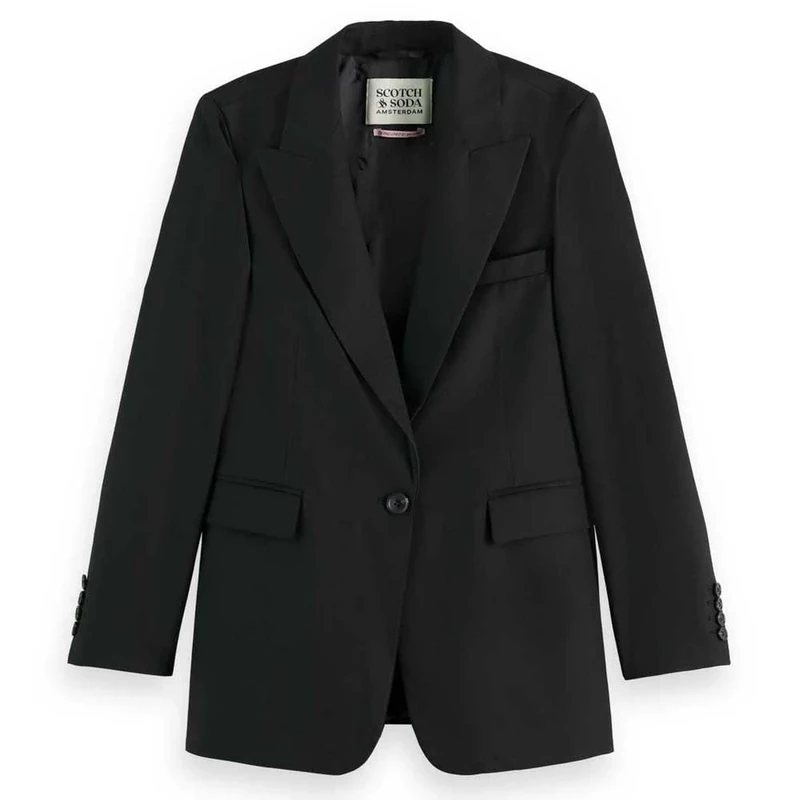 Scotch & Soda Women's Sb Fitted Blazer Jacket, Black 0008, XS