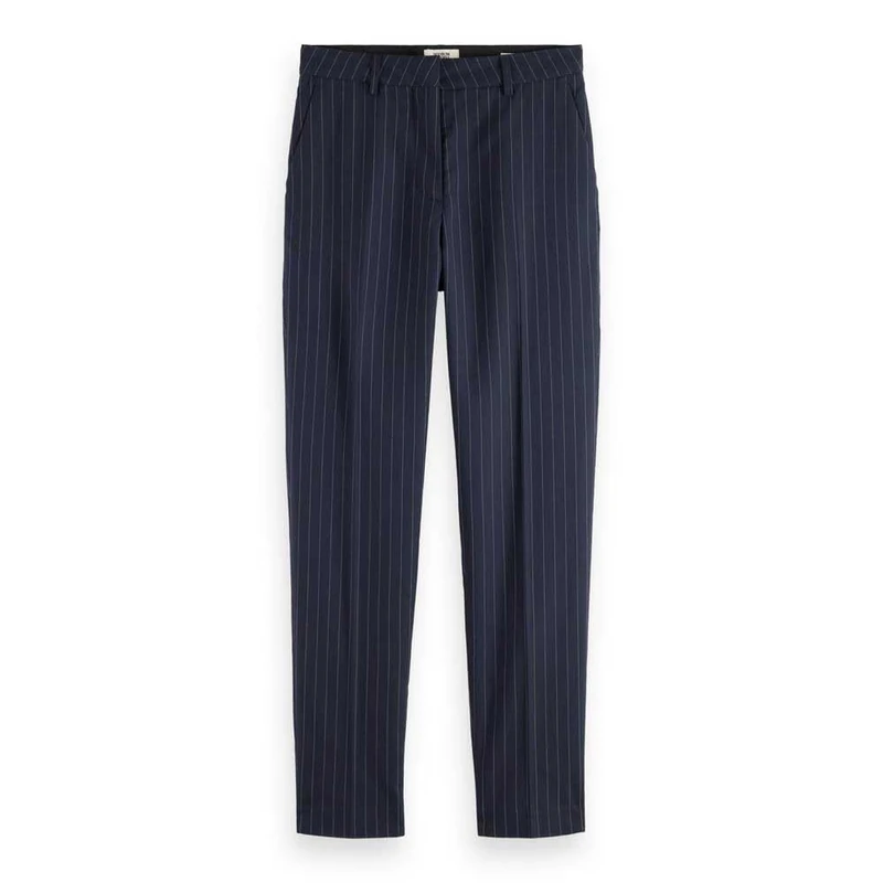 Scotch & Soda Women's Lowry Slim Fit Pants, Night Blue Pinstripe, 28W x 30L