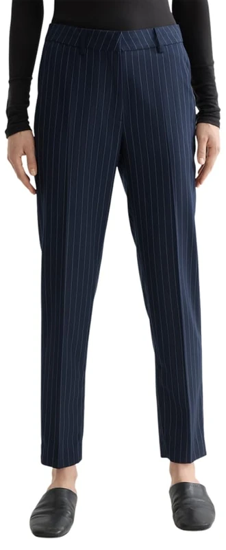 Scotch & Soda Lowry Women's Slim Fit Pants, Night Blue Pinstripe, 30W x 32L