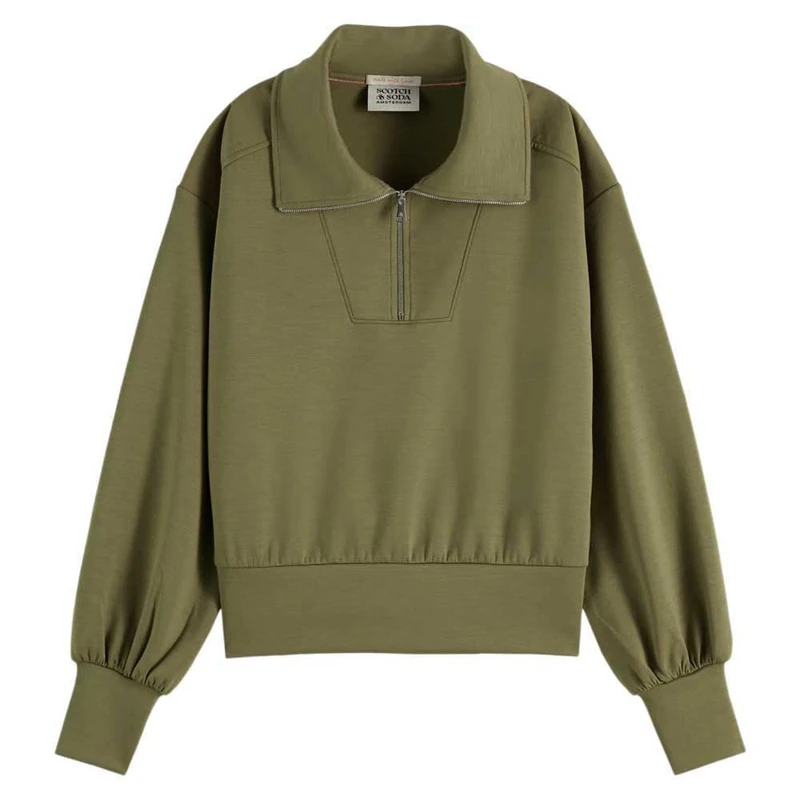Scotch & Soda Women's Modal Utility Sweatshirt, Washed Military 7357, XL