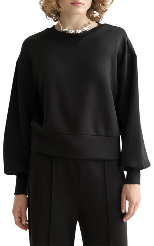 Scotch & Soda Womens Modal Fitted Sweatshirt, Black, S UK