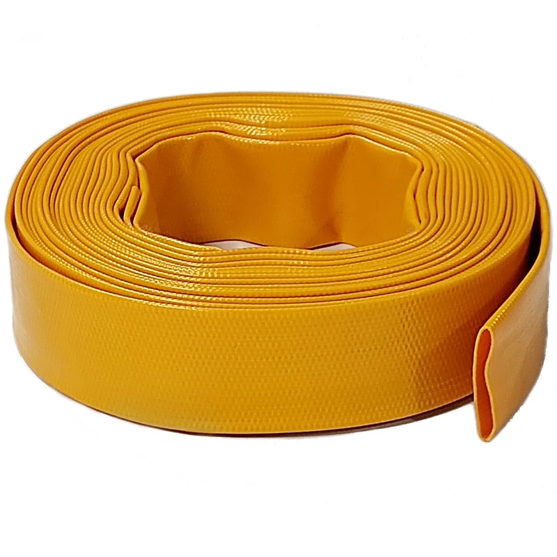 20M x 51mm (2 Inches) Diameter Layflat Discharge Pond Hose Pipe Lay Flat Submersible Pump Water Pump Hose, Yellow