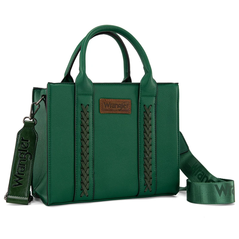 Wrangler Tote Bags for Women Designer Satchel Handbags Top-handle Purses with Strap, Natural-dark Green, M - Image 1