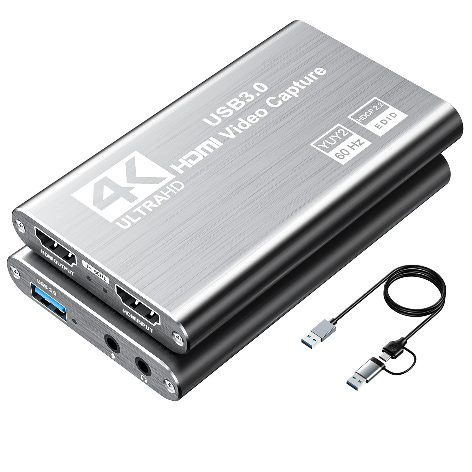 XIIXMASK Video Capture Card, Audio Video Capture Card, USB 3.0 Capture Card 4K HDMI Loop-Out, 1080P 60FPS/2K 30FPS Video Game Capture for Streaming Works for PS5/Nintendo Switch/Camera/PC/OBS