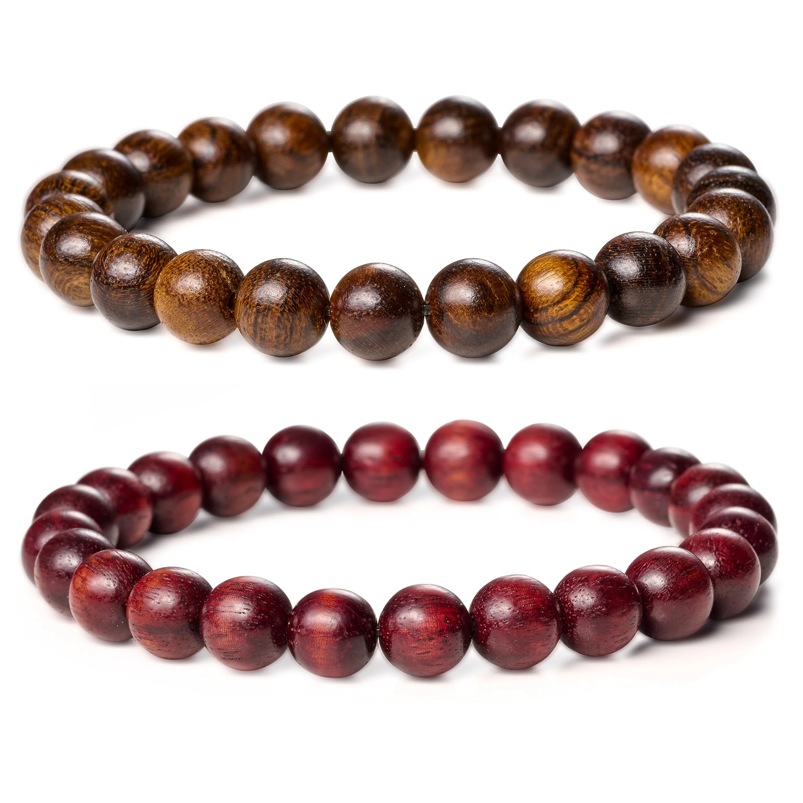Farfume Bracelets for Women - Crystals Bracelet Women Natural Gemstones Yoga Reiki Bangle- A Set of Double Bracelets(Tiger Skin Rosewood)