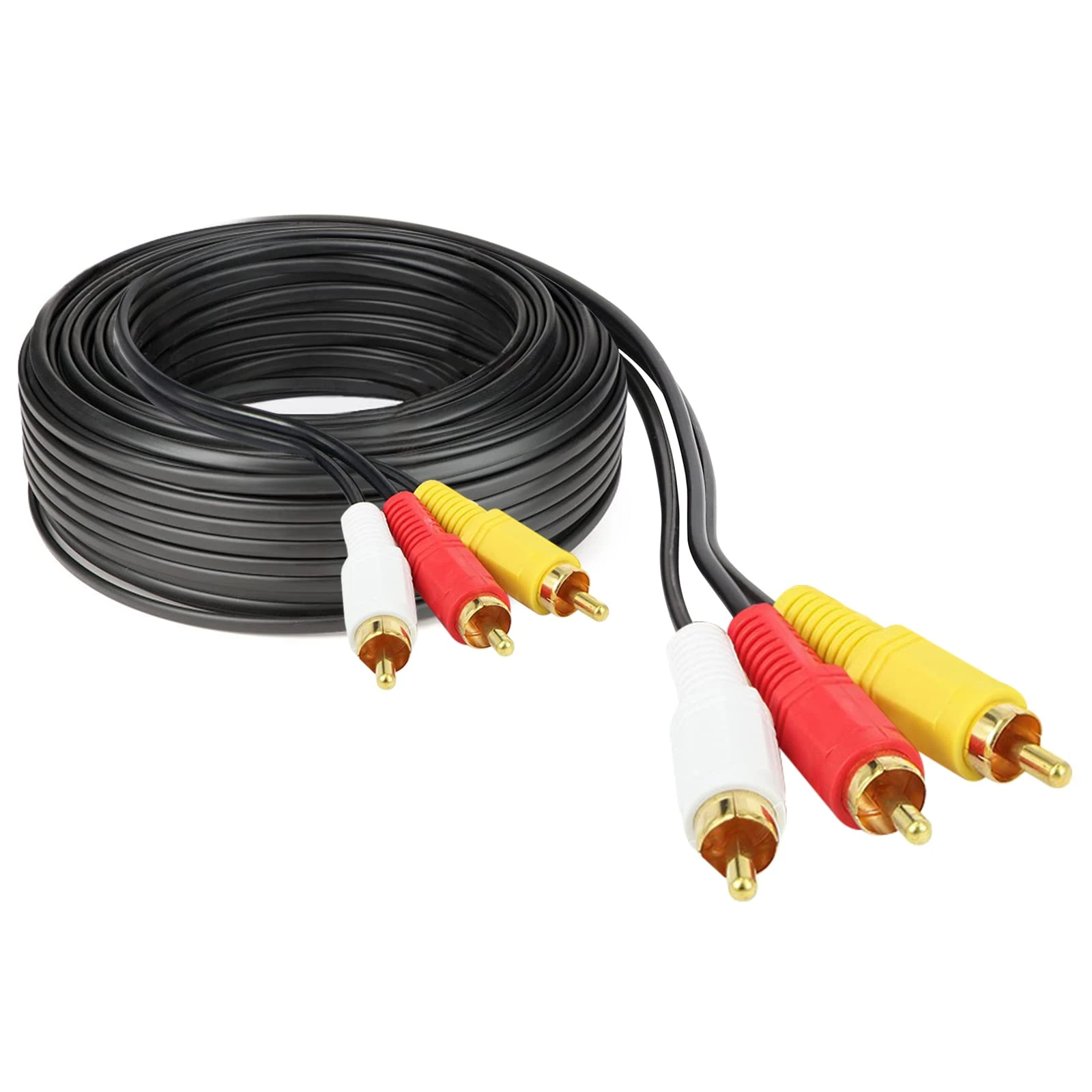 DR. WATCH Premium 3 RCA Phono Male Plug to 3 RCA Phono Male Plug Cable - 10 M (32.81 ft) Audio Video AV TV Cable Lead for Enhanced Audio and Video Experience