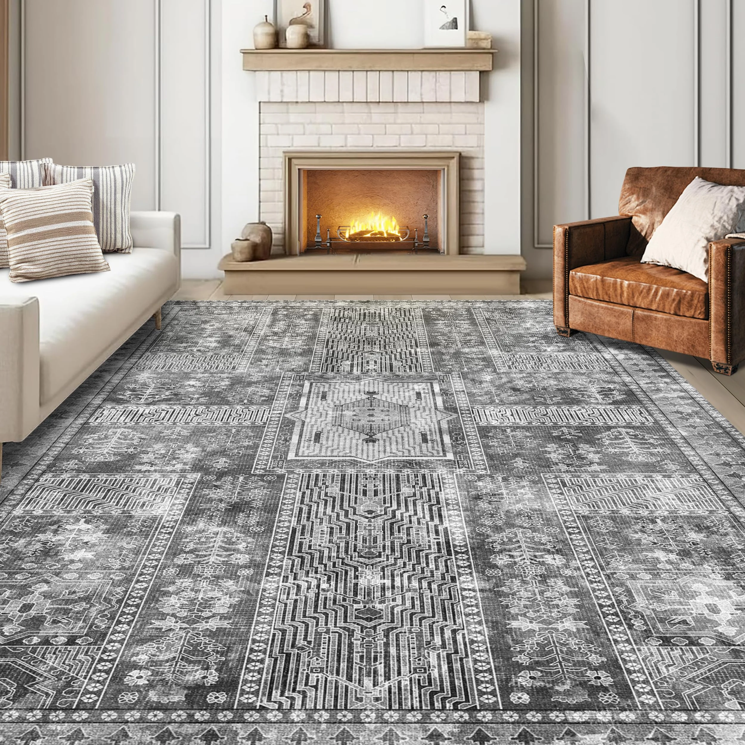 YARNSCAPE Area Rug, 4' x 6', Grey