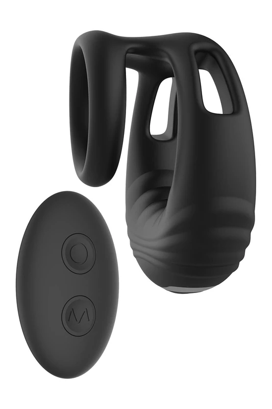 Dream Toys Ramrod Strong Vibrating Cockring with Remote Black 7.2 cm - Image 1