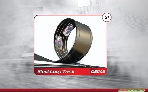 Micro Scalextric Sets for Kids Age 4+ - Double Jeopardy Race Set - Mains Powered Electric Racing Track Set, Slot Car Race Tracks - Includes: 1x Race Set, 1x Stunt Loop, 1x Ejector Lap Counter