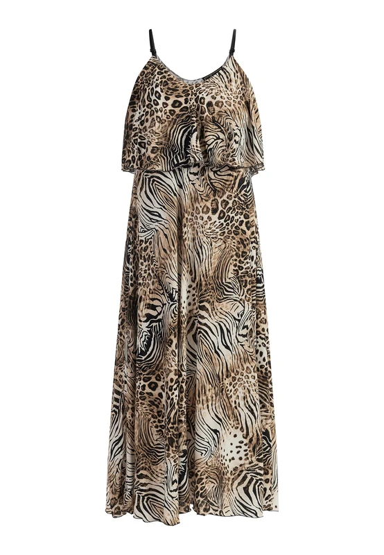 COBIE Women's Maxi Dress with Animal Print, L