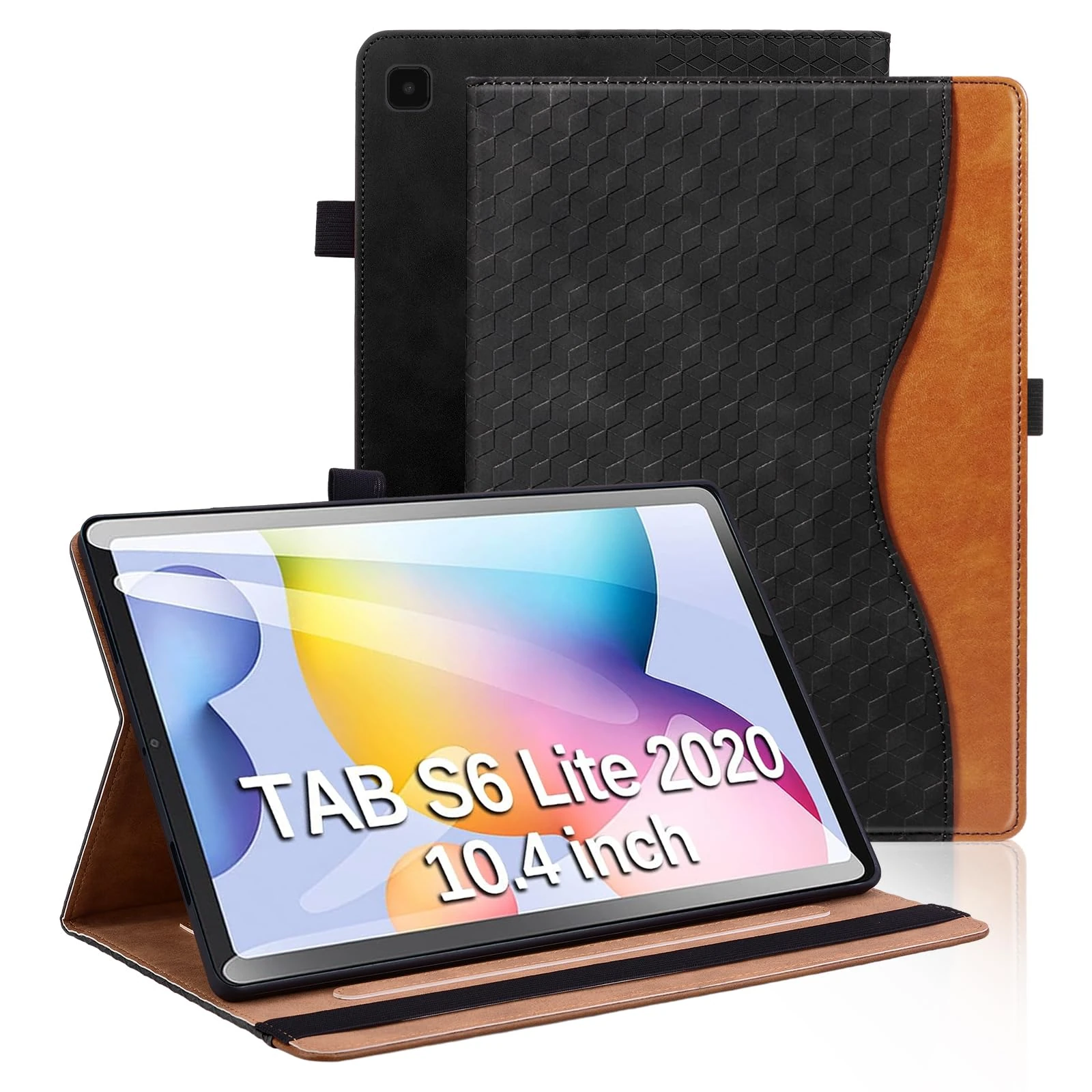 Vkooer Case for Samsung Galaxy Tab S6 Lite 10.4 Inch 2022/2020 Protective Case SM-P610/P615 PU Leather Folio Cover with Auto Sleep/Wake for Samsung Tab S6 Lite - Black