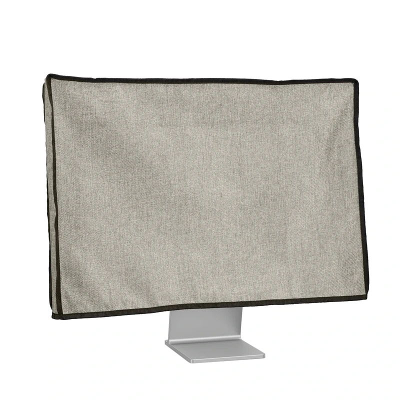 kwmobile Dust Cover for 24-26" monitor - Linen Monitor Display Protector - Protect Your Computer Screen - Light Grey