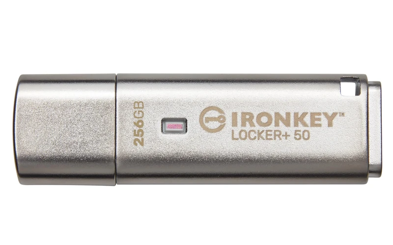 Kingston IronKey Locker+ 50 USB Flash Drive XTS-AES Encrypted for Data Protection with Automatic USBtoCloud Back Up-IKLP50/256GB