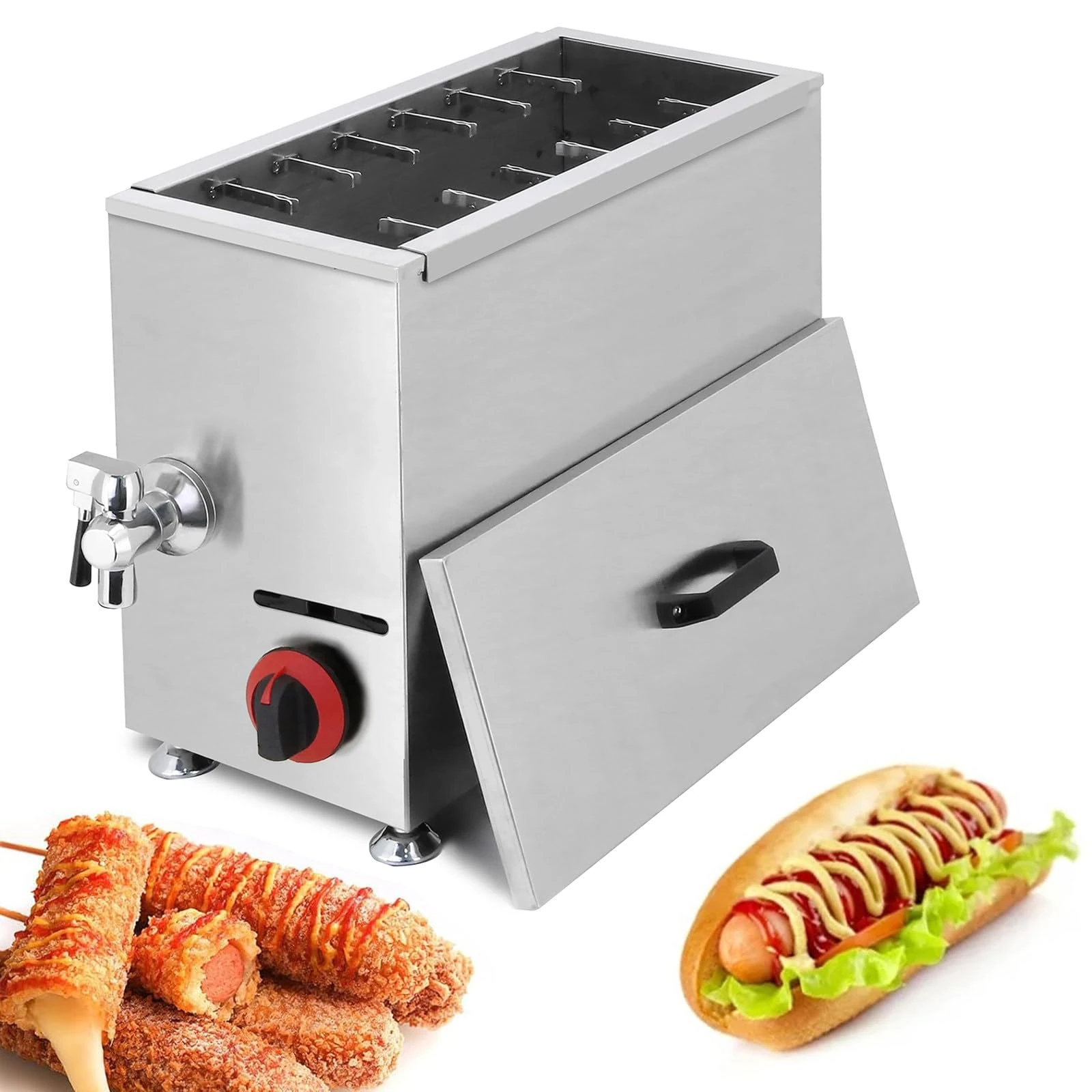 BatanE Corn Dog Fryer 21L Commercial Cheese Hot Dog Sticks Maker Machine Cheese Hot Dogs Sticks Frying Machine for Restaurant, Store, Home