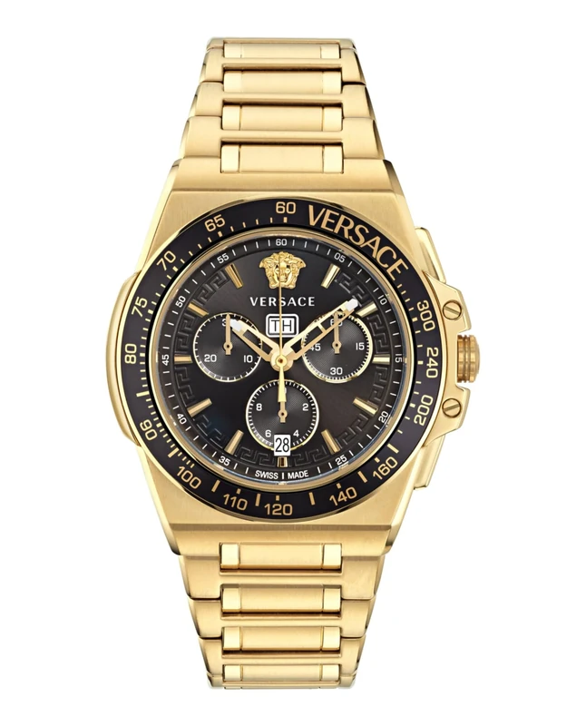 Versace Men Chronograph Swiss Quartz Watch with Stainless Steel Strap VE7H00623