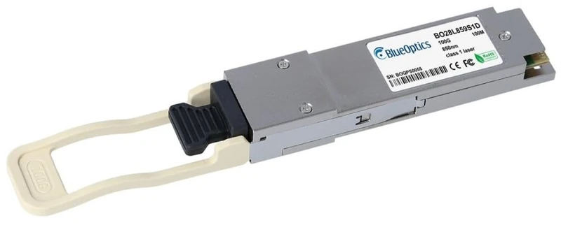 BlueOptics Kompatibler Cisco QSFP-100G-SR4-S BO28L859S1D QSFP28 Transceiver, MPO/MTP, 100GBASE-SR4, Multimode Fiber, 4x850nm, 100 Meter, 0°C/+70°C, DDM (QSFP-100G-SR4) R4-S-BOO Brand