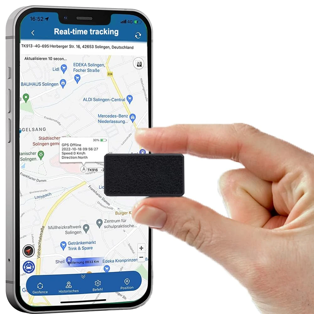 GPS Tracker, Mini 4G Tracker Device Rechargeable Magnetic Real Time Tracking GPS Locator for Vehicle Kids Luggage Wallet Pets with Geofence Anti-Lost Car Tracker Available Worldwide No Monthly Fees