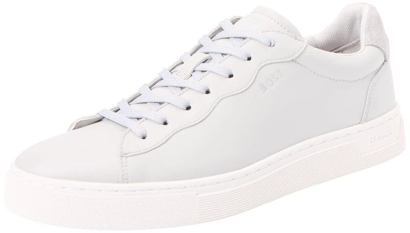 BOSS Women's Rhys_Tenn_fl Sneaker, Light/Pastel Grey, 5 UK