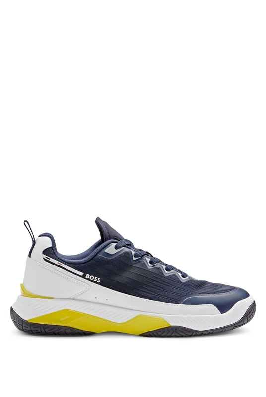 BOSS Mens Courtstride Tenn Mixed-Material Trainers with Anti-Slip Sole Size 5 - Image 1