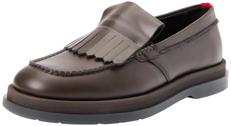 HUGO Men's Chaol Moccbo Moccasin - Dark Brown - Size 10 UK