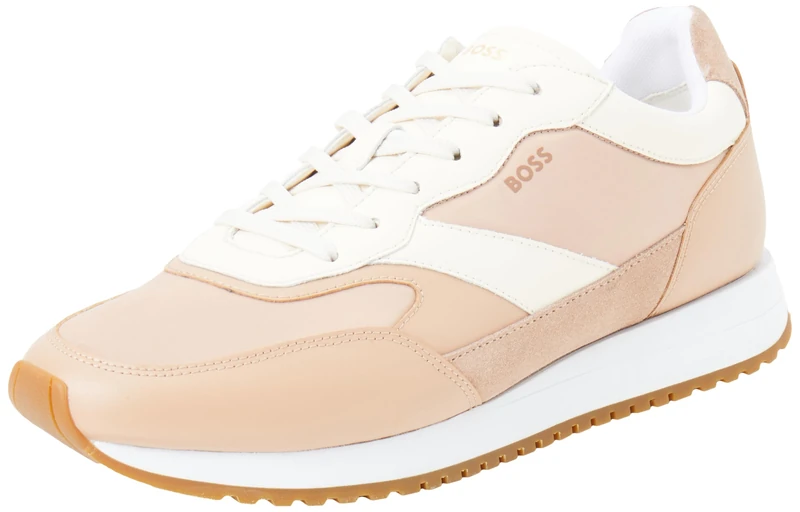 BOSS Women's Kai_Runn_nymx Sneaker, Light/Pastel Brown, 4 UK