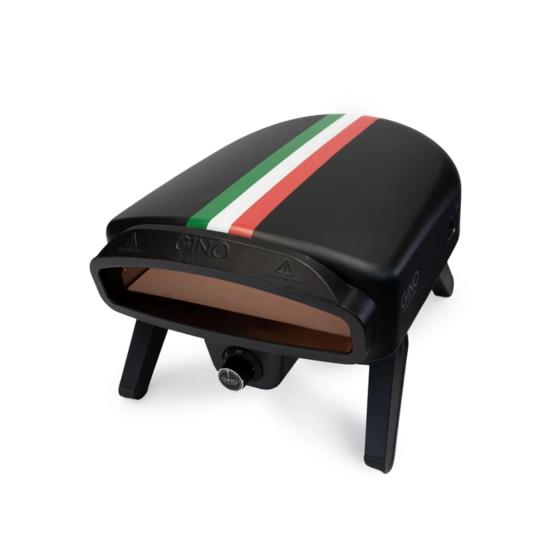 Gino D'Acampo 14" Gas Fired Pizza Oven - Modena with Built-In Thermometer, Pizza Stone, and Stainless Steel Construction