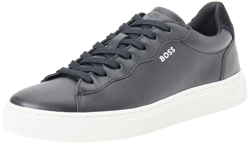 BOSS Women's Rhys_Tenn_fl Sneaker, Black, 2 UK