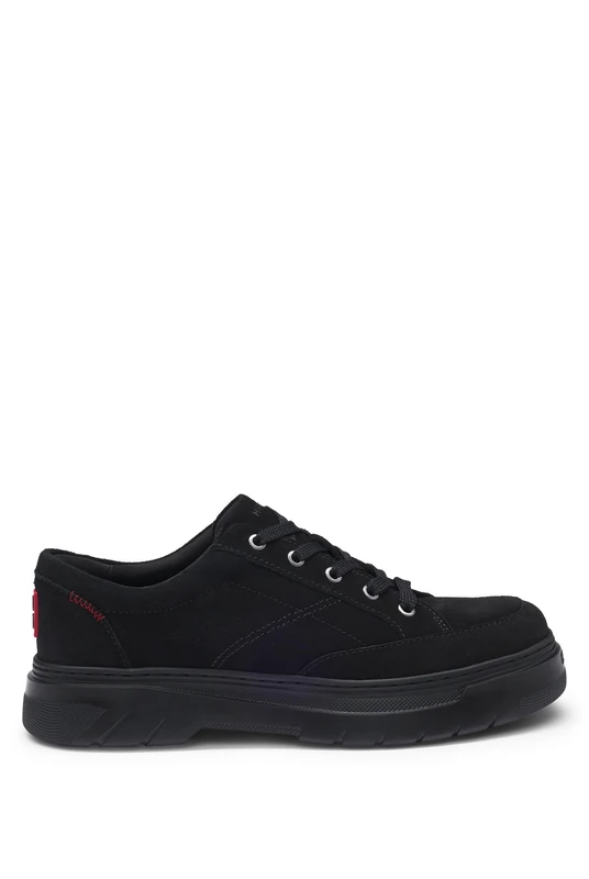 HUGO Mens Urian Derb Low-top Derby Shoes with Suede Uppers Size 11 Black