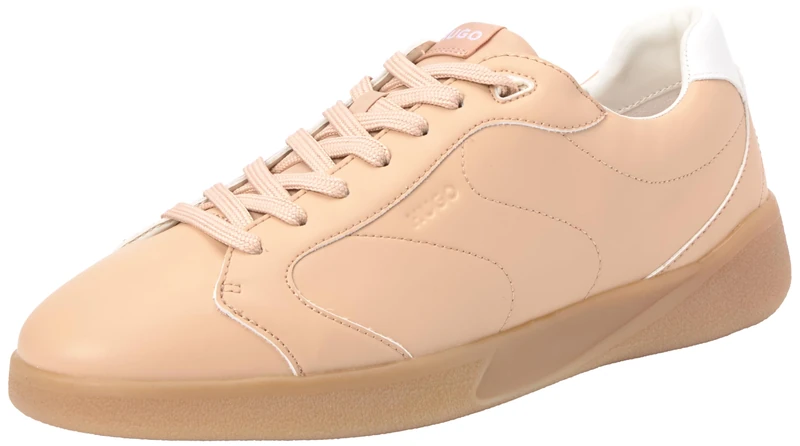 HUGO Women's Riven_Tenn_punyW Sneaker, Light/Pastel Brown, 10 UK