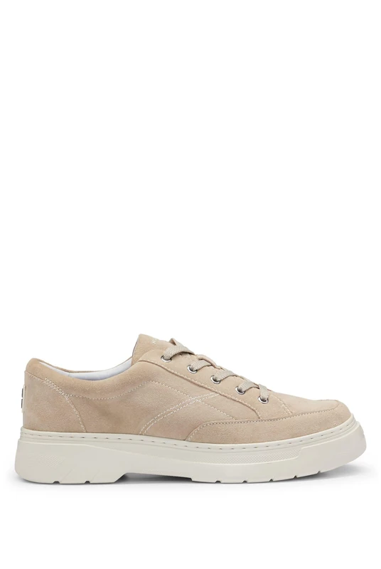 HUGO Men's Urian_Derb_sd Derby, Medium Beige, 12 UK