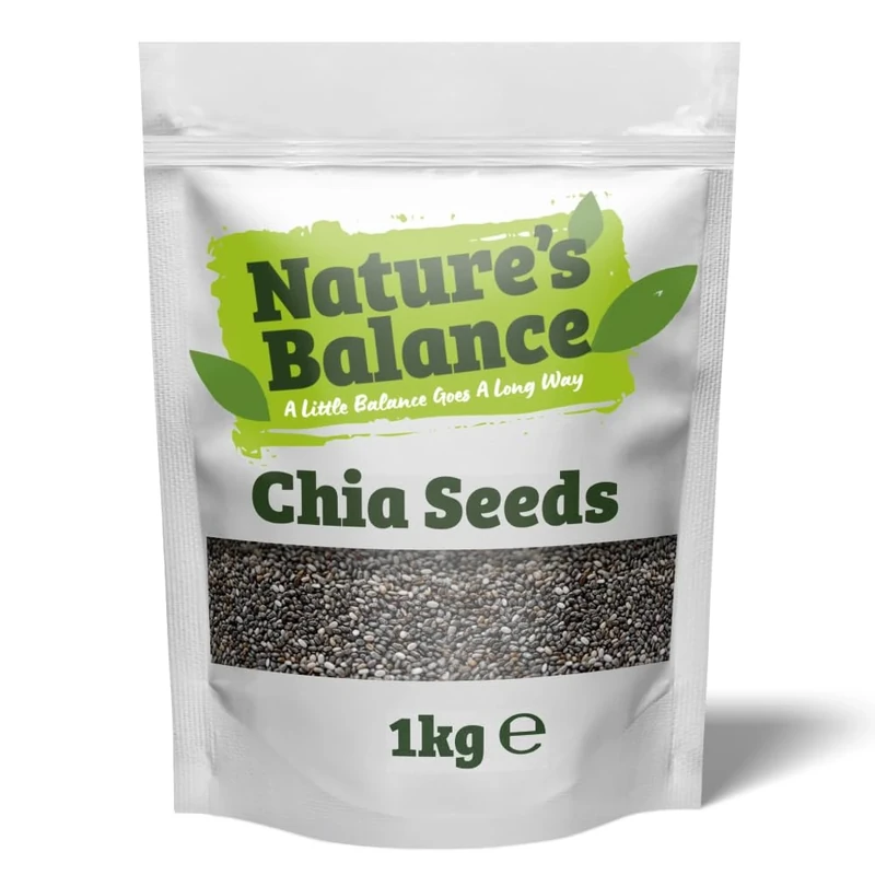 Nature's Balance Chia Seeds 1kg | Raw Black Chia Seeds | Source of Omega 3 & Fibre