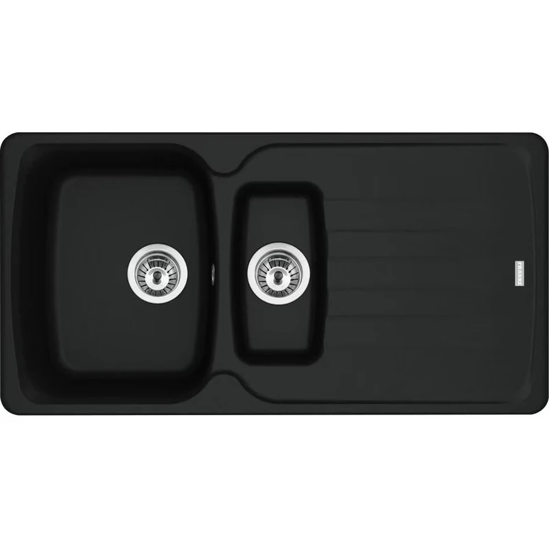 Kitchen Sink Made of Granite (Fragranite) with Single and a Half Bowl from Franke Antea AZG 651-97 - Black matt - 114.0676.236