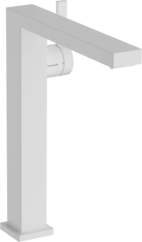 hansgrohe Tecturis E Fine - bathroom tap without waste, energy-saving (CoolStart), bathroom sink tap with spout height 240 mm, basin mixer tap water-saving (EcoSmart+), matt white, 73072700