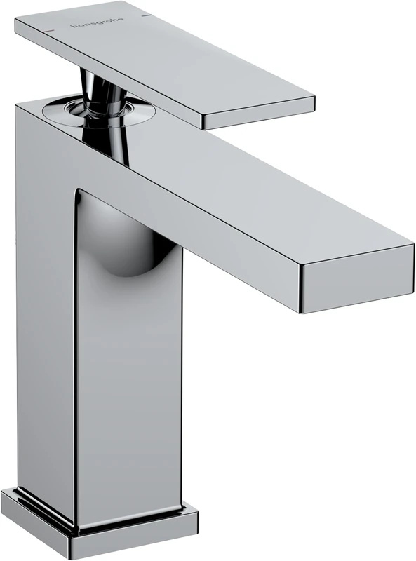 hansgrohe Tecturis E - bathroom tap without waste, bathroom sink tap with spout height 110 mm, basin mixer tap water-saving (EcoSmart+), chrome, 73011000